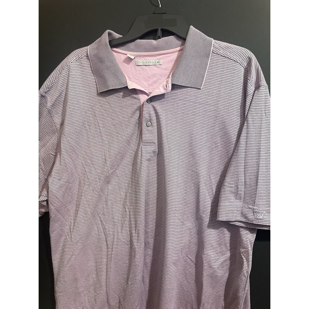 Cutter & Buck Polo Shirt Mens Pink‎ Stripe XXL